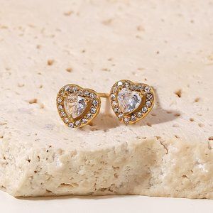 NEW - Heart Zircon Studs